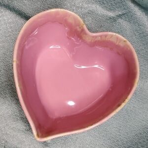 Pink Heart-Shaped Ceramic Bowl